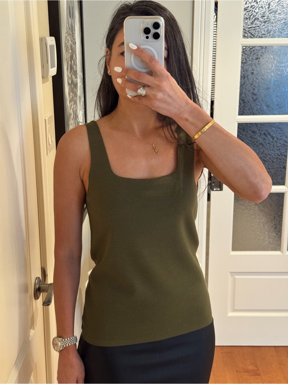 NWOT❗️Banana Republic Olive Square Neck Knit Tank